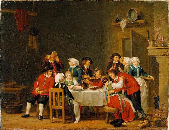 Pehr Hillestrom Convivial Scene in a Peasant's Cottage oil painting picture